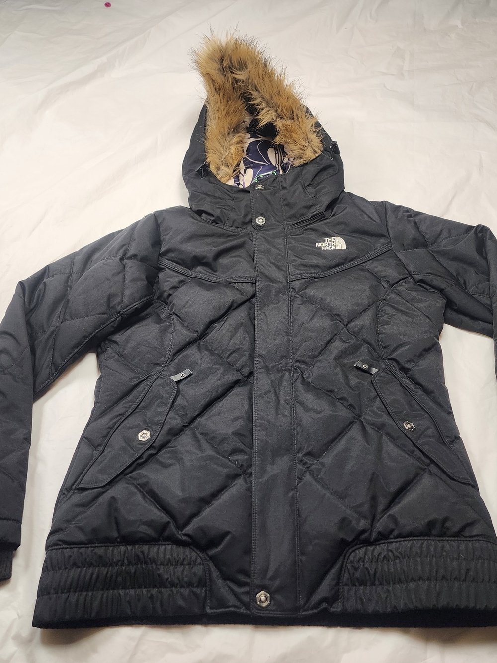 The North Face Women’s Black Insulated Parka with Faux Fur Hood